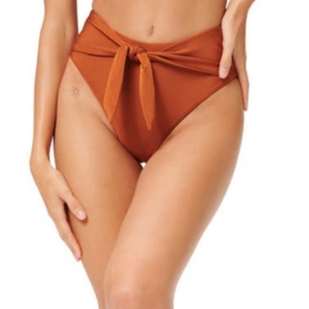 GOOD AMERICAN Tie Front High Waist Bikini Bottoms size Medium - 2